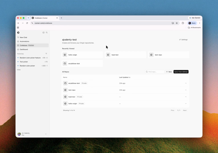 Пользовательский интерфейс Origin — одна из функций программы Cursor