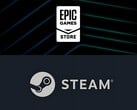 Логотип магазина Epic Games расположен над логотипом Steam (Источник изображения: Epic Games, Steam с правками)