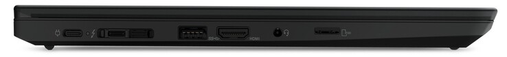 Слева: 2x Thunderbolt 4 (PowerDelivery 3.0, DisplayPort 1.4 + гнездо для док-станции), USB 3.2 Gen 2, HDMI 2.0, аудио 3.5 мм, micro-SD