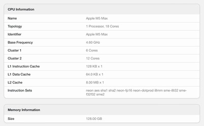 Детали листинга Geekbench.