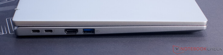 Левая сторона: 2x Thunderbolt 4/USB 4 (USB-C; PowerDelivery, Displayport), HDMI, USB 3.2 Gen 1 (USB-A)
