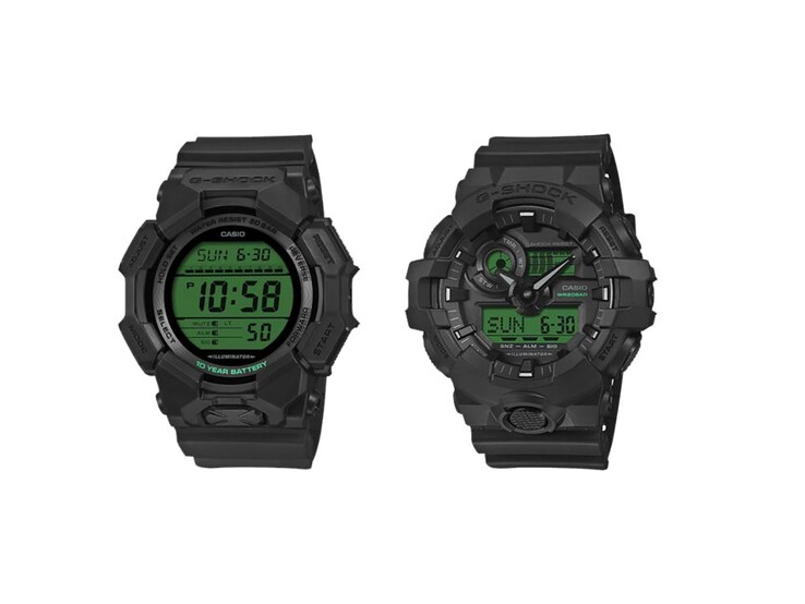 Слева направо: часы Casio G-Shock GD-010BEG-1 и GA-700BEG-1A