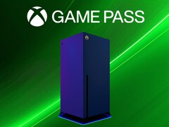 Следующий макет консоли Xbox с баннером Game Pass