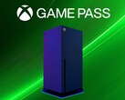 Следующий макет консоли Xbox с баннером Game Pass
