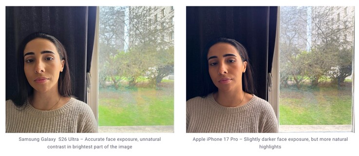 Обработка HDR в Galaxy S26 Ultra иногда приводит к неестественной контрастности.
