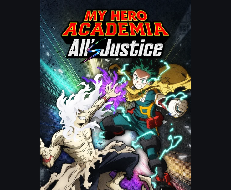 Ключевой визуальный ряд к игре My Hero Academia: All's Justice, показывающий, как Изуку Мидория сражается с Томурой Шигараки с помощью энергетических эффектов. (Источник: Bandai Namco)