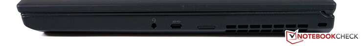 Правая сторона: аудио разъем, USB type-C 3.1 Gen 1 (Power Delivery + DisplayPort), лоток nanoSIM, слот для замка Kensington