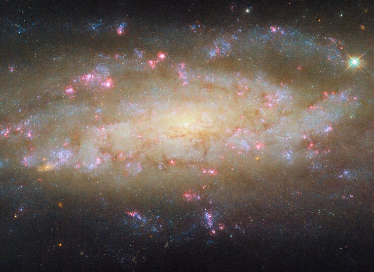 Изображение спиральной галактики NGC 7456, сделанное Хабблом (Источник изображения: ESA/Hubble, NASA и D. Thilker)