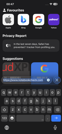 Клавиатура в портр. ориентации (Safari Mobile 26)
