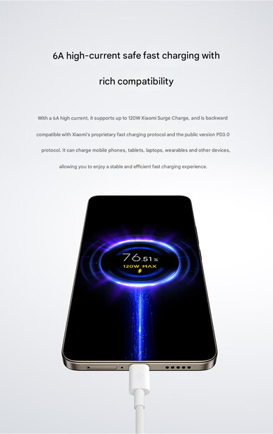 Возможность быстрой зарядки с помощью реверсивного зарядного кабеля 16 см