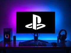 Логотип PlayStation, отображаемый на мониторе игрового ПК