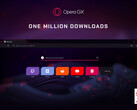 Opera GX уже перешёл рубеж в 1 миллиона скачиваний. (Изображение: Opera)