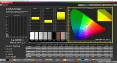 CalMAN ColorChecker (профиль: P3, целевое цветовое пространство: P3)
