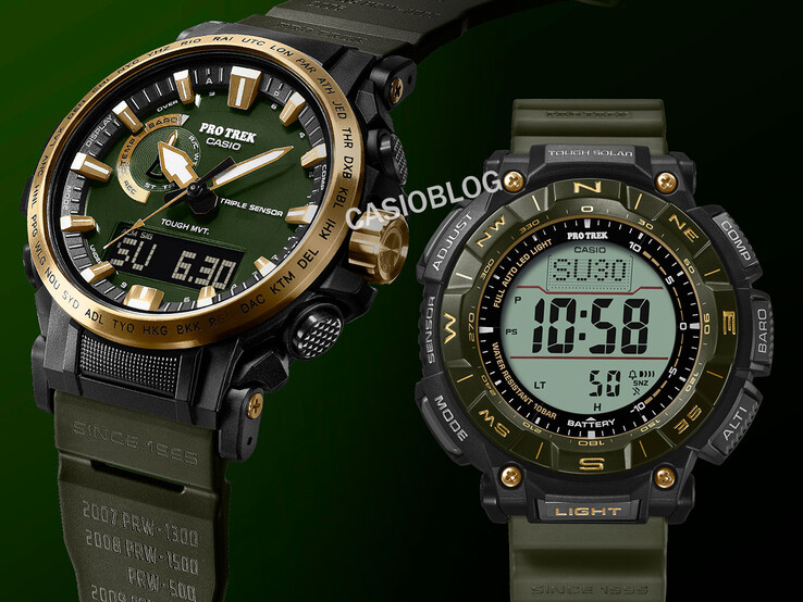 Часы Casio Pro Trek PRW-61ANS-3 (слева) и PRG-340ANS-3 (справа). (Источник изображения: Casioblog)