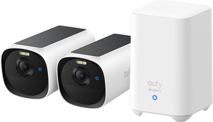 Комплект eufyCam E40 включает в себя две камеры E40 и HomeBase 2. (Источник изображения: eufy)