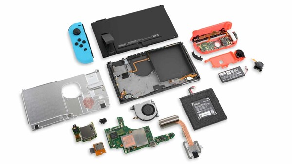 Nintendo не предоставляет официальных руководств по ремонту и запасных частей для Switch. (Источник изображения: iFixit)