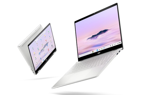 Acer Chromebook Plus Spin 514 в цвете Platinum Silver. (Источник изображения: Acer)