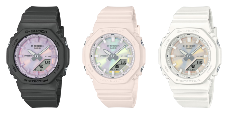 Слева направо: GMAP2100PC1A, GMAP2100PC4A и GMAP2100PC7A. (Источник изображения: Casio)