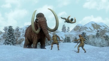 Изображение мамонта из игры «Dawn of Man».