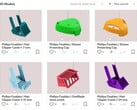 6 из 7 доступных в настоящее время моделей Philips, пригодных для 3D-печати