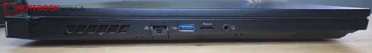 Левая сторона: LAN, USB-A 3.0, слот microSD, аудио разъем