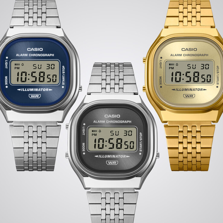 Слева направо: Casio A140WE-8A, A140WE-2A и A140WEG-9A.
