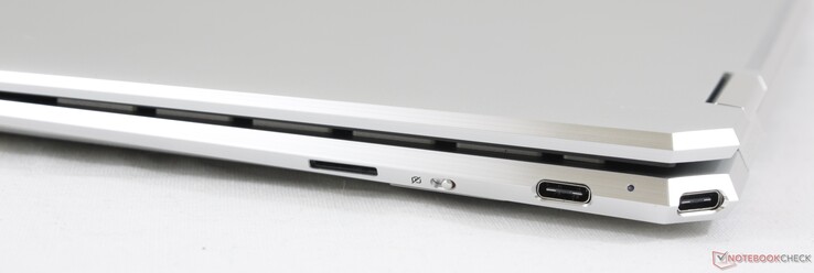 Правая сторона: выключатель веб-камеры, слот MicroSD, 2x USB Type-C + Thunderbolt 3