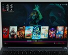 Ноутбук AIM MAX+ под управлением Bazzite с такими играми, как Spider-Man 2, The Witcher 3, и Hades, показанными в пусковой установке... (Источник изображения: ETA PRIME на YouTube)