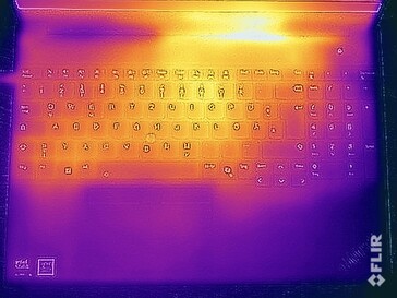 Стресс-тест на определение температуры поверхности (вверху)