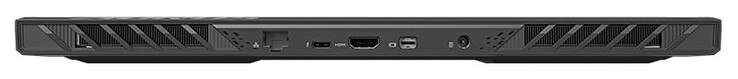 Задняя сторона: гигабитный Ethernet (2.5 Гбит/с), Thunderbolt 4 (USB-C; Power Delivery), HDMI 2.1, Mini Displayport 1.4, разъем питания