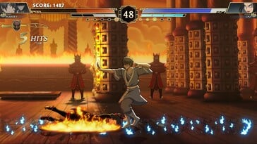 На изображении: скриншот игрового процесса из игры «Avatar Legends: The Fighting Game».