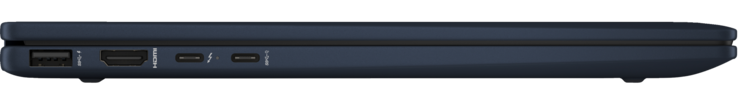 Слева: USB 3.1 Gen 2 Type-A, HDMI 2.1-выход, Thunderbolt 4 (с/ DisplayPort 2.1-выход и подача питания), USB 3.1 Gen 2 Type-C (с/ DisplayPort 2.1-выход и подача питания)