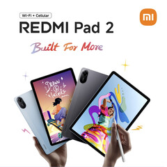Redmi Pad 2 выпускается в двух цветовых вариантах, но не в конфигурации с 4G-подключением. (Источник изображения: Xiaomi - отредактировано)