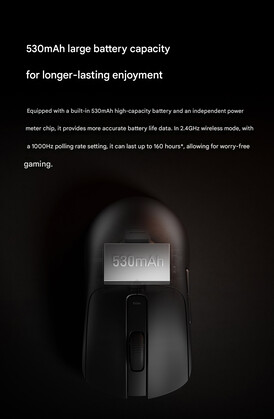 Заявленное время автономной работы Xiaomi Gaming Mouse 2 (машинный перевод)