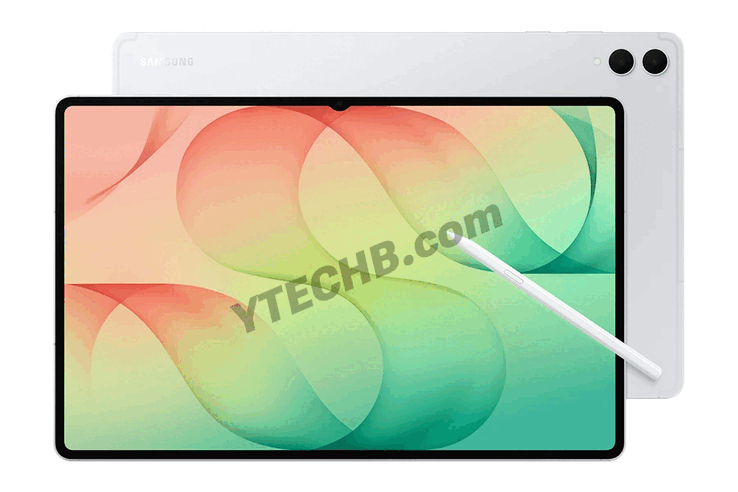 Утечка изображения Galaxy Tab S12 Ultra в серебристом цвете