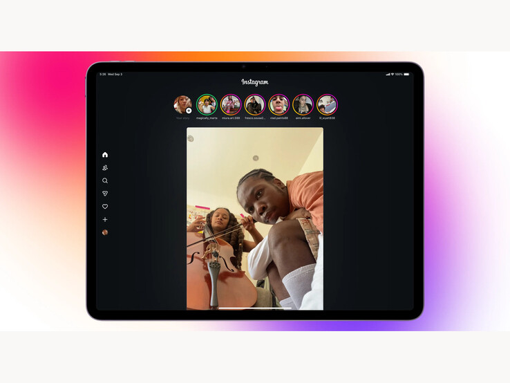 Снимок экрана нового интерфейса Reels first в новом приложении Instagram для iPad. (Источник изображения: Instagram)