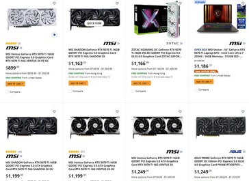 Цена RTX 5070 Ti на Newegg. (Источник изображения: Newegg)