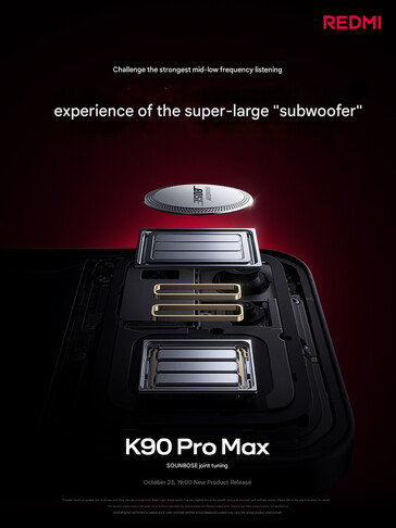 Независимый НЧ-динамик Redmi K90 Pro Max (Источник изображения: Xiaomi - машинный перевод)