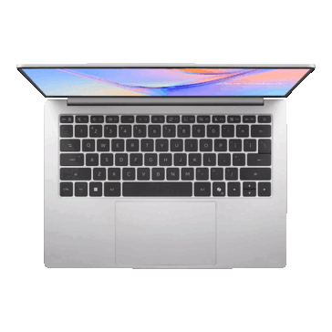 Asus Vivobook S14, вид сверху с клавиатурой и тачпадом
