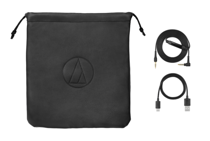 В комплект поставки наушников Audio-Technica ATH-AL5NC входят чехол для переноски, зарядный кабель и аудиокабель.