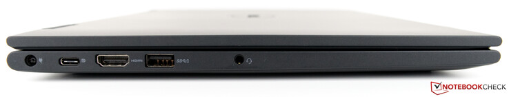 Левая сторона: разъем питания, USB Type-C, HDMI 1.4, USB 3.1 Gen 1 Type-A, аудио разъем