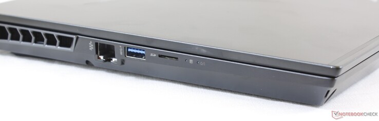 Левая сторона: Ethernet, USB 3.1 с поддержкой PowerShare, слот MicroSD