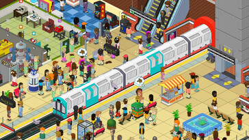 Изображение, показывающее станцию метро в игре Overcrowd: Commute 'Em Up. (Источник изображения: Steam)