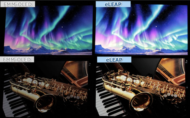 Сравнение стандартного FMM и OLED-дисплея eLEAP (Источник изображения: JDI)