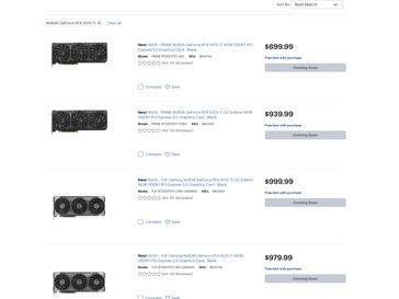 Показаны цены на RTX 5070 Ti в Best Buy (Источник изображения: Скриншот, Best Buy)