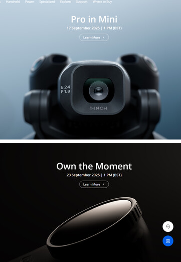 На британском сайте DJI показан предстоящий запуск Mini 5 Pro. (Источник изображения: DJI)