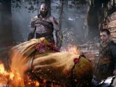 Скриншот из вступительной сцены с Лауфеем в игре «God of War»