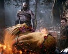 Скриншот из вступительной сцены с Лауфеем в игре «God of War»