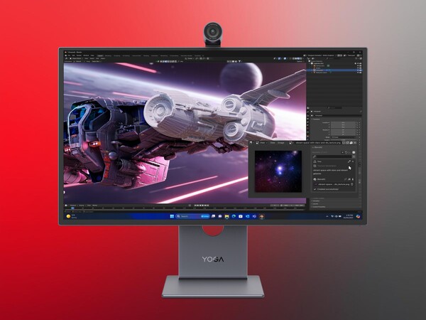 Показан 4K OLED-монитор Lenovo Yoga Pro 27UD-10 спереди (Источник изображения: Lenovo PR)