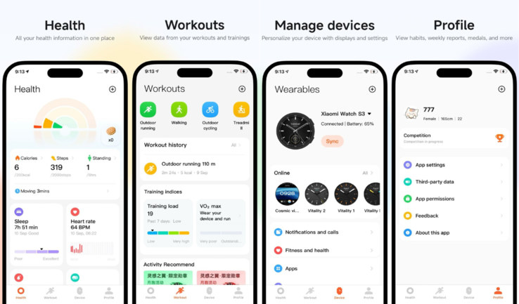 Новое приложение Xiaomi Mi Fitness. (Источник изображения: Xiaomi)
